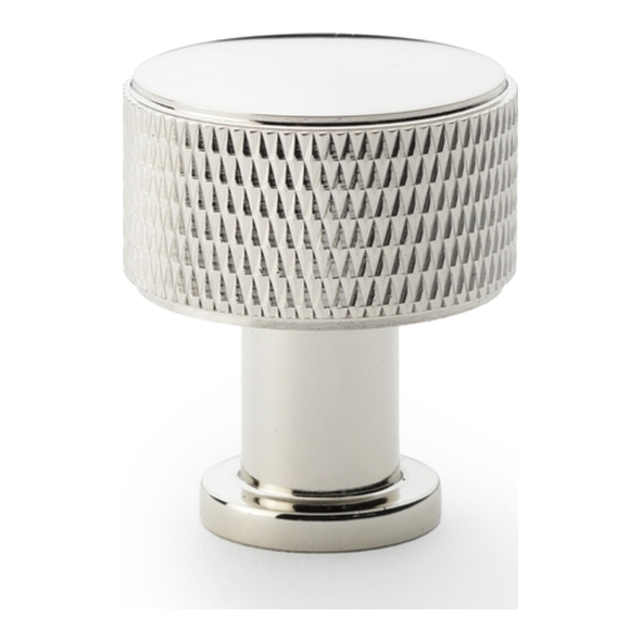 AW807K-29-PN • 29mm • Polished Nickel • Alexander & Wilks Lucia Knurled Cupboard Knob